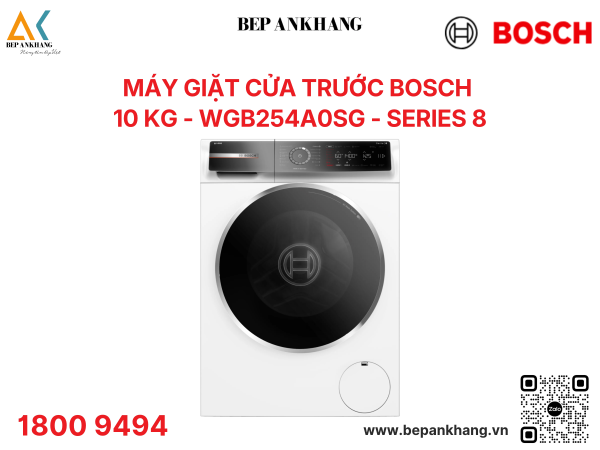 Máy giặt cửa trước Bosch 10 kg - WGB254A0SG - Series 8 - Made in Germany